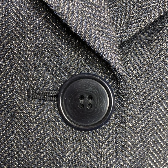 NEW - LAFAYETTE 148 Virgin Wool Navy & Gold Metallic Button Front Blazer -Size 6 - Picture 4 of 6